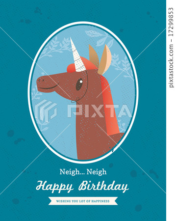 Horse Animal Cartoon Birthday card design Horse Animal Cartoon Birthday card design 17299853