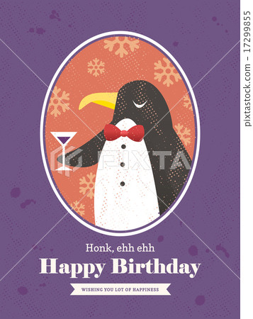 Penguin Animal Cartoon Birthday card design 17299855