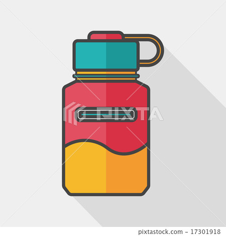 Water bottle flat icon with long shadow,eps10 - Stock Illustration ...