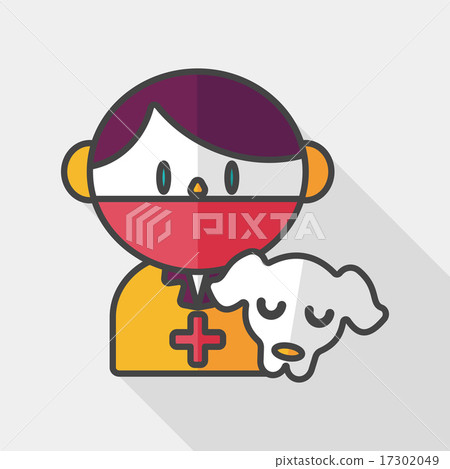 Pet vet and dog flat icon with long shadow,eps10 17302049