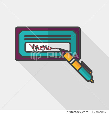 bill check flat icon with long shadow,eps10 bill check flat icon with long shadow,eps10 17302087