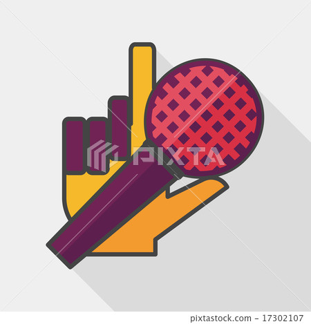 Microphone flat icon with long shadow,eps10 - Stock Illustration ...