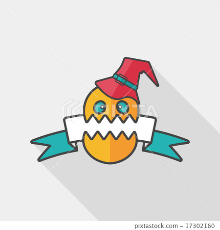 Halloween flag flat icon with long shadow,eps10 - Stock Illustration ...