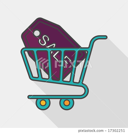 shopping cart flat icon with long shadow,eps10 - Stock Illustration ...