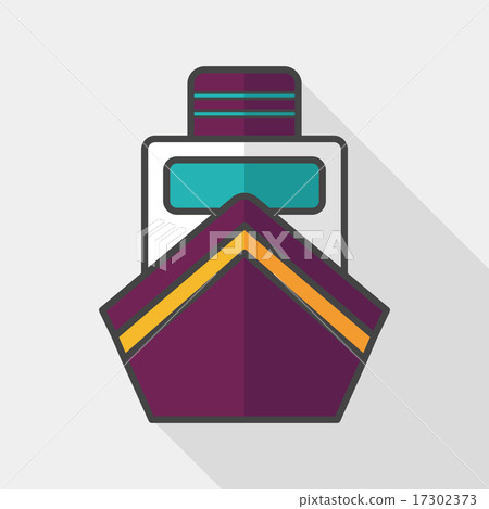 boat flat icon with long shadow - Stock Illustration [17302373] - PIXTA