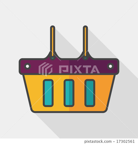 shopping basket flat icon with long shadow,eps10 shopping basket flat icon with long shadow,eps10 17302561