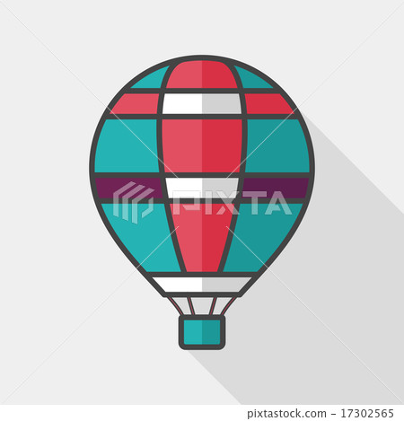 Transportation hot air ballon flat icon with long shadow,eps10 17302565