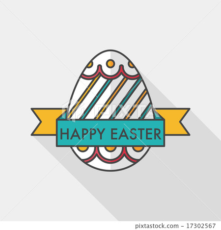 easter egg flat icon with long shadow,eps10 easter egg flat icon with long shadow,eps10 17302567