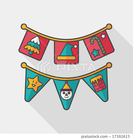 Christmas flags flat icon with long shadow,eps10 - Stock Illustration ...