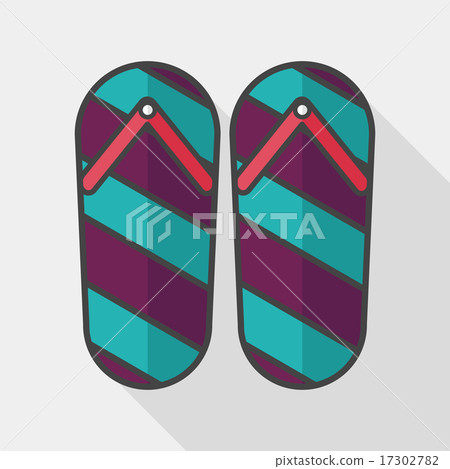 flip flop flat icon with long shadow,eps10 - Stock Illustration ...