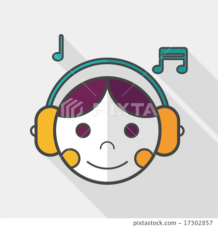 Music flat icon with long shadow,eps10 - Stock Illustration [17302857 ...