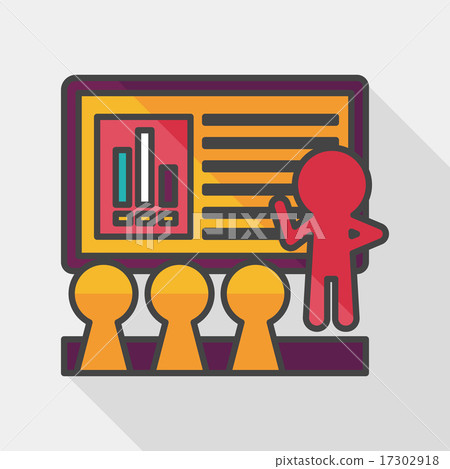 Speaker at business workshop flat icon with long shadow,eps10 17302918