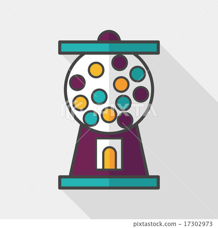 Gum ball Machine flat icon with long shadow,eps10 - Stock Illustration ...