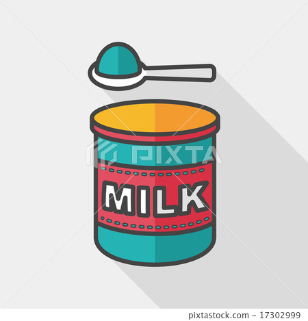 Powdered milk dairy food flat icon with long shadow,eps 10 17302999