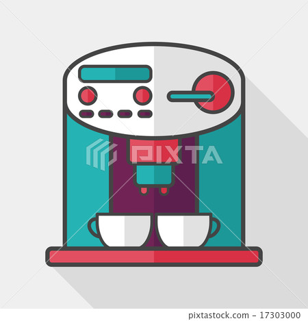 coffee machine flat icon with long shadow,eps10 coffee machine flat icon with long shadow,eps10 17303000