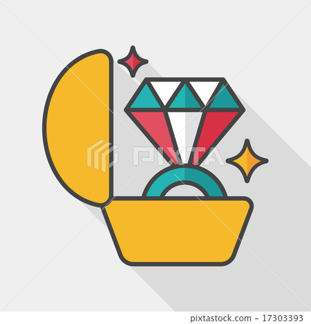 Propose diamond ring flat icon with long shadow,eps10 Propose diamond ring flat icon with long shadow,eps10 17303393