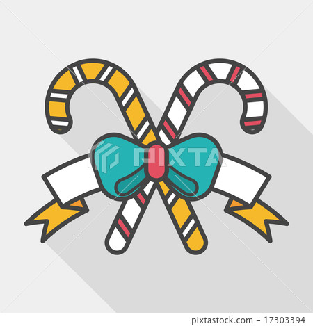 Christmas candy cane flat icon with long shadow,eps10 Christmas candy cane flat icon with long shadow,eps10 17303394