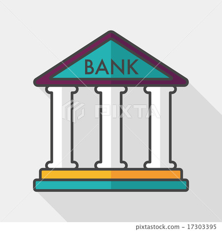 bank flat icon with long shadow,eps10 bank flat icon with long shadow,eps10 17303395