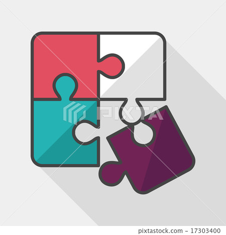 Puzzle flat icon with long shadow,EPS 10 17303400