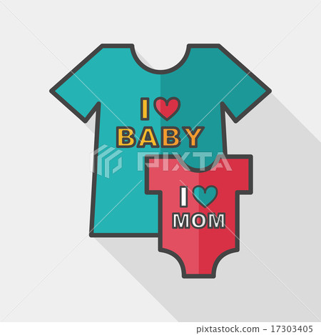 family clothes flat icon with long shadow,EPS 10 family clothes flat icon with long shadow,EPS 10 17303405