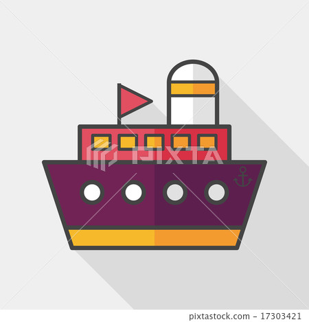 ship boat flat icon with long shadow,eps10 - Stock Illustration ...
