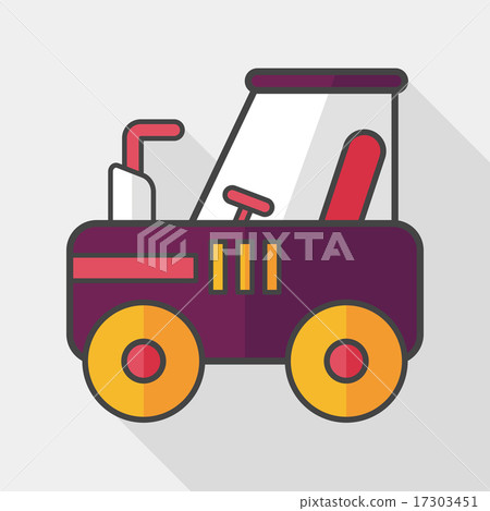 tractor flat icon with long shadow,eps10 17303451