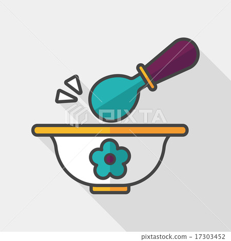 baby food bowl flat icon with long shadow,eps10 17303452