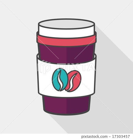 takeaway coffee flat icon with long shadow,eps10 17303457