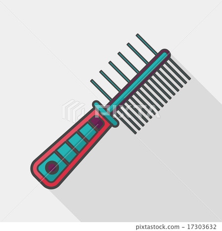 Pet dog brush flat icon with long shadow,eps10 - Stock Illustration ...