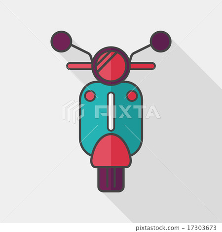 Transportation scooter flat icon with long shadow,eps10 17303673