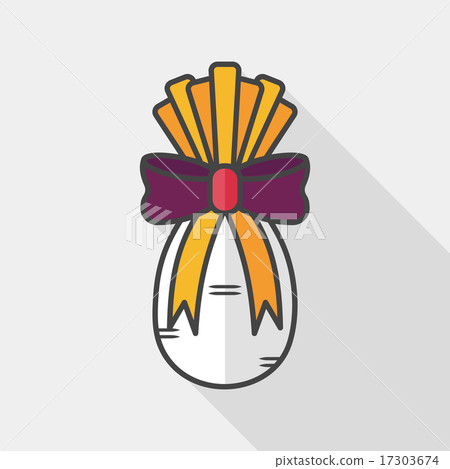 Chinese New Year gifts flat icon with long shadow,eps10 17303674