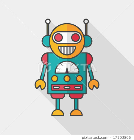 robot flat icon with long shadow,eps10 17303806