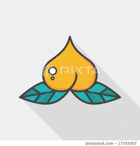 Chinese New Year peaches of immortality flat icon wtih long shad 17303807