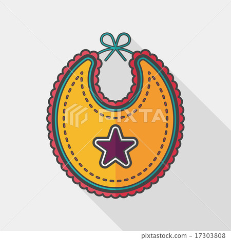 baby bib flat icon with long shadow,EPS 10 17303808
