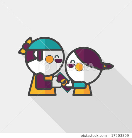 Valentine Shopping flat icon with long shadow,eps10 17303809