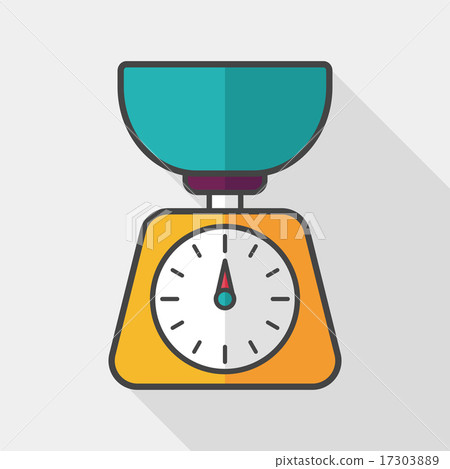 kitchenware weight scale flat icon with long... - Stock Illustration ...