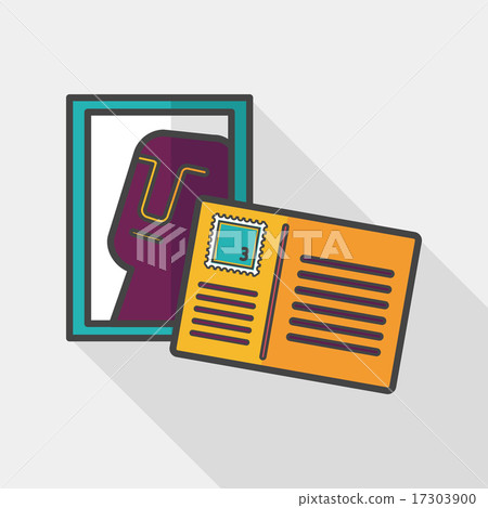 Postcard flat icon with long shadow 17303900