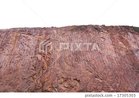 Texture of mountain showing red soil after excavated 17305303