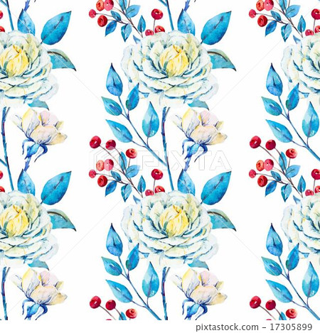 Watercolor floral vector pattern - Stock Illustration [17305899] - PIXTA