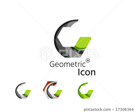 Set of abstract geometric company logo hexagon shapes 17306364