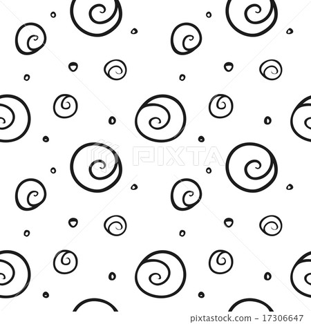 Vector trendy hand drawn black and white seamless pattern. Doodle sketchy circles background. Vector trendy hand drawn black and white seamless pattern. Doodle sketchy circles background. 17306647