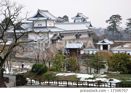 金澤城堡剩下的雪橋爪門連續塔和五十nakaya 金澤城堡剩下的雪橋爪門連續塔和五十nakaya 17306707