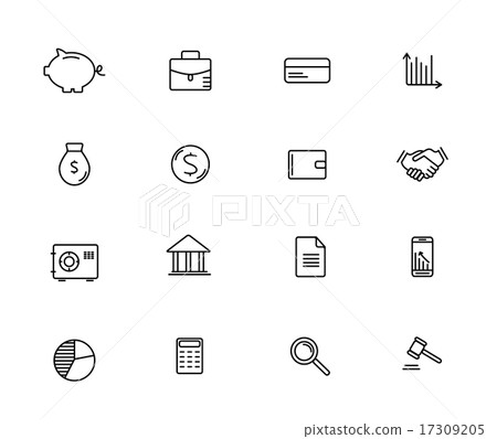 Set of money and finance, line vector icons - Stock Illustration ...