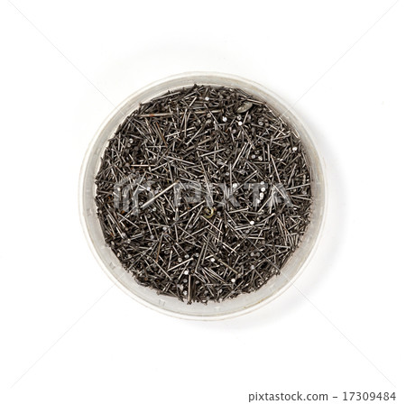 Metal nails isolated over white  17309484