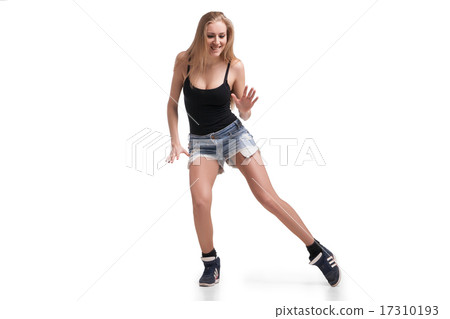 Young beautiful dancer posing on studio background 17310193