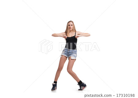 Young beautiful dancer posing on studio background 17310198