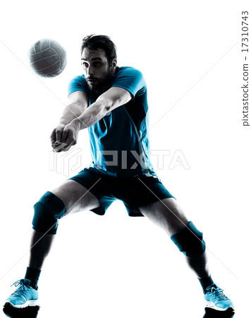 man volleyball  silhouette 17310743