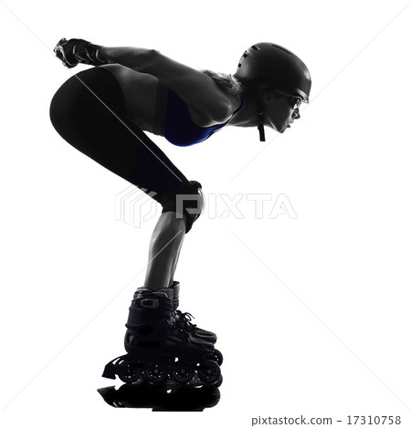 woman in roller skates silhouette woman in roller skates silhouette 17310758