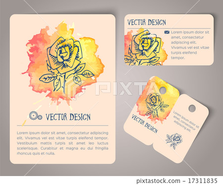 Hand drawn watercolor cards Hand drawn watercolor cards 17311835