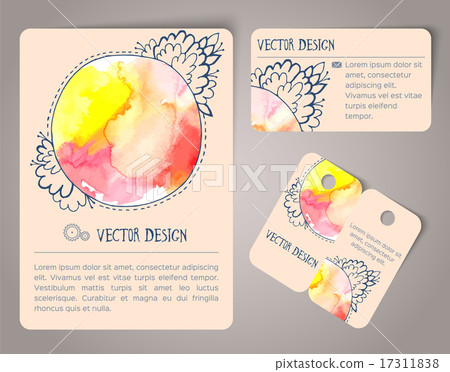 Hand drawn watercolor cards Hand drawn watercolor cards 17311838